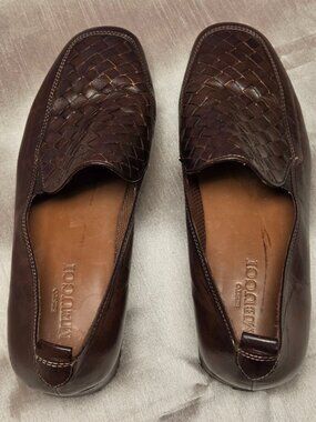 Sesto Meucci Brown Woven Leather Women's Shoes, MADE IN ITALY, Size 8.5M